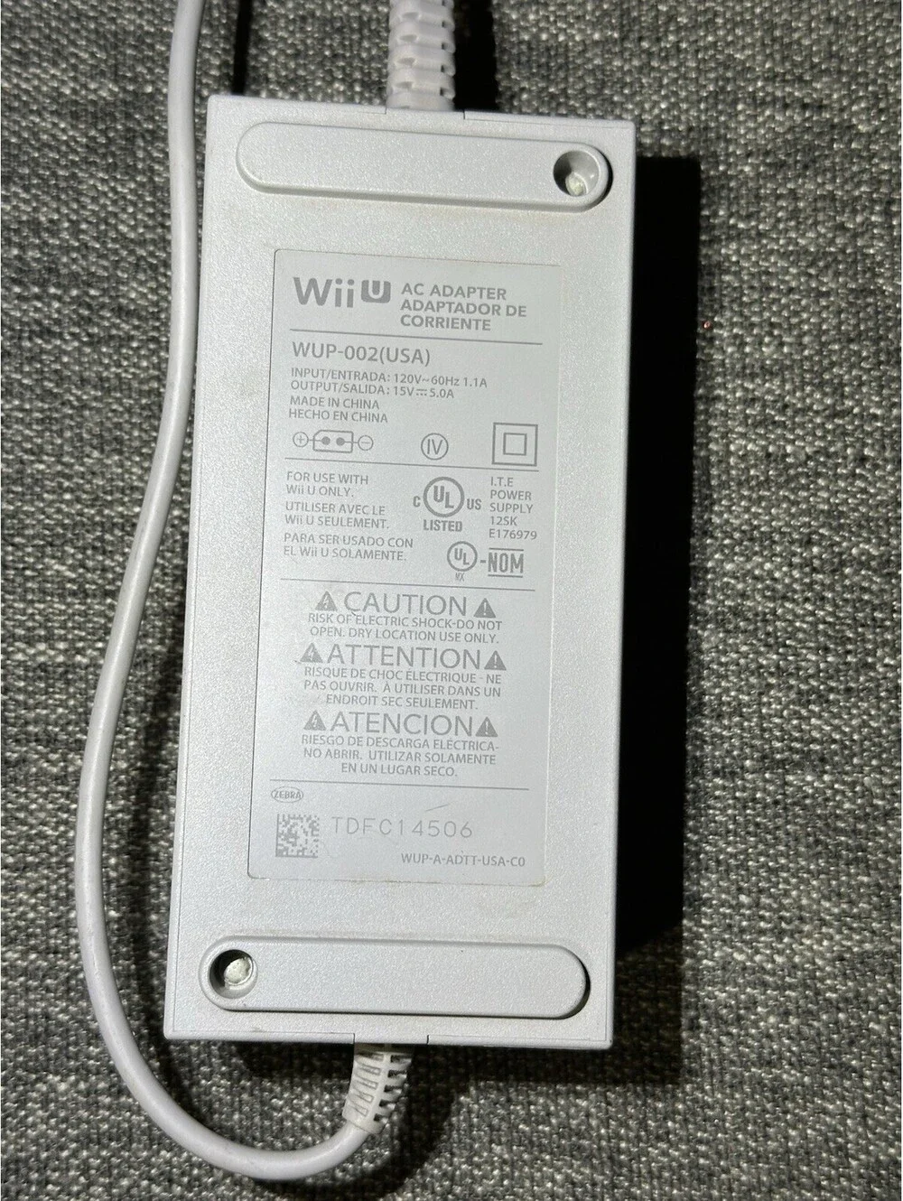 Genuine OEM Nintendo Wii U AC Adapter Power Supply WUP-002